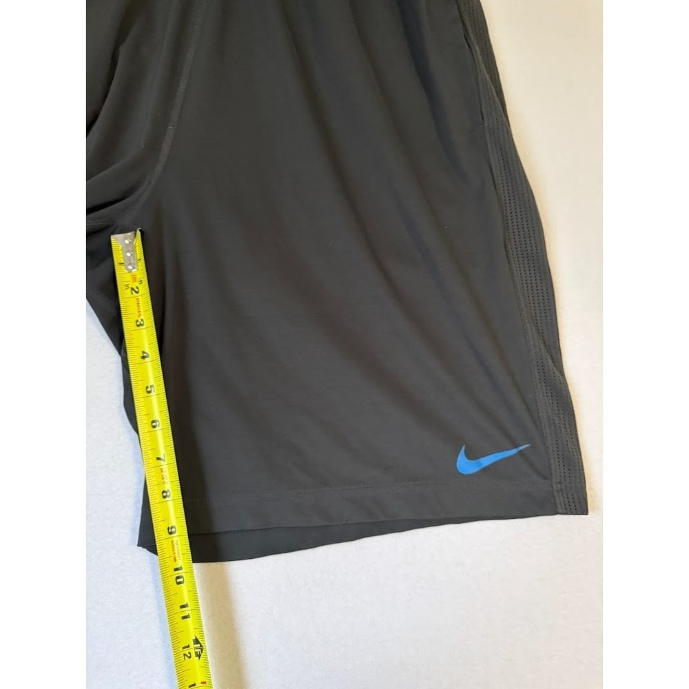 Nike Dri Fit Shorts Men L Gray Blue Vented Mesh Training Drawstring Breathable - Picture 8 of 16